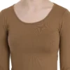 GF Ferre Women's Elegant Brown Fitted Blouse for Sophisticated Evenings