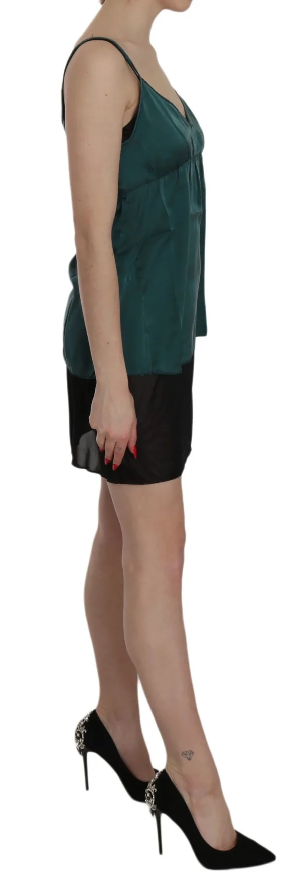 PINK MEMORIES Women's Elegant Spaghetti Strap Silk Mini Dress