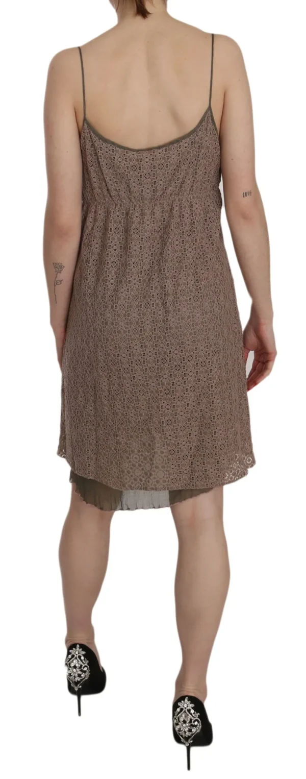 PINK MEMORIES Women's Chic Green A-Line Spaghetti Strap Mini Dress