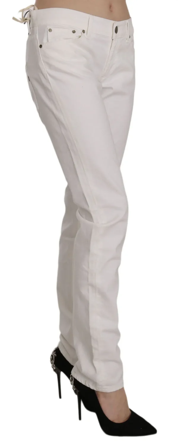 Dondup Women's Chic White Skinny Cotton Blend Pants