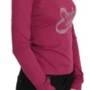 Exte Women's Elegant Pink Crystal Embellished Long Sleeve Top