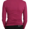 Exte Women's Elegant Pink Crystal Embellished Long Sleeve Top