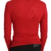 Exte Women's Red Crystal Embellished Long Sleeve Top