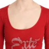 Exte Women's Red Crystal Embellished Long Sleeve Top