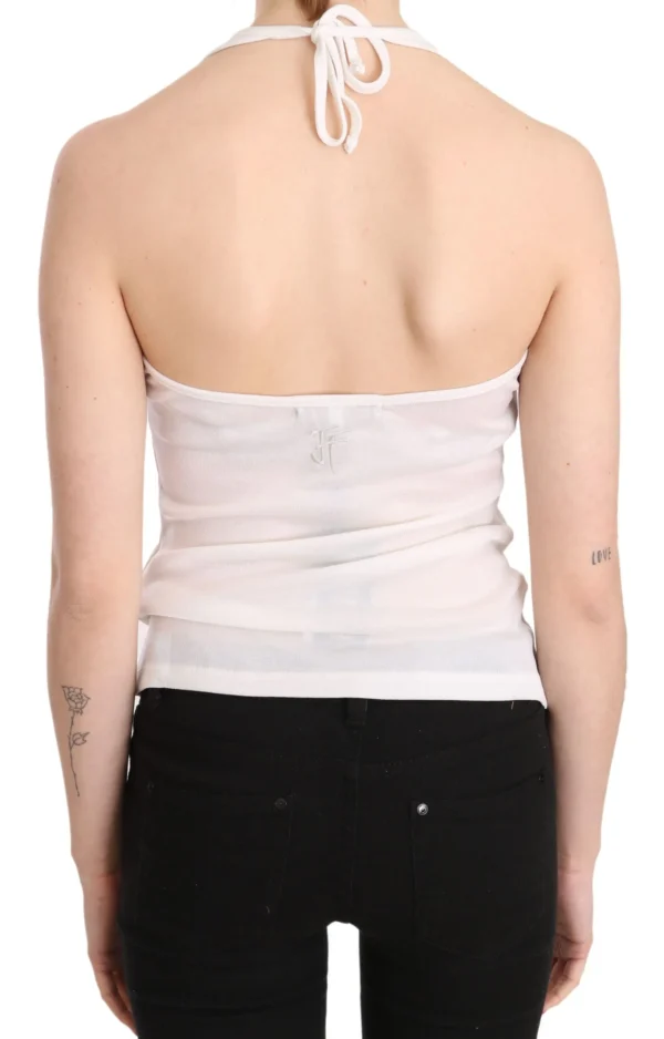 GF Ferre Women's Elegant White Halter Casual Tank Top