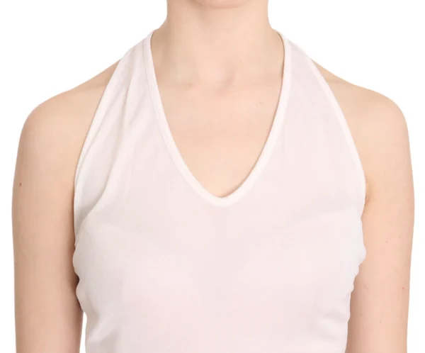 GF Ferre Women's Elegant White Halter Casual Tank Top