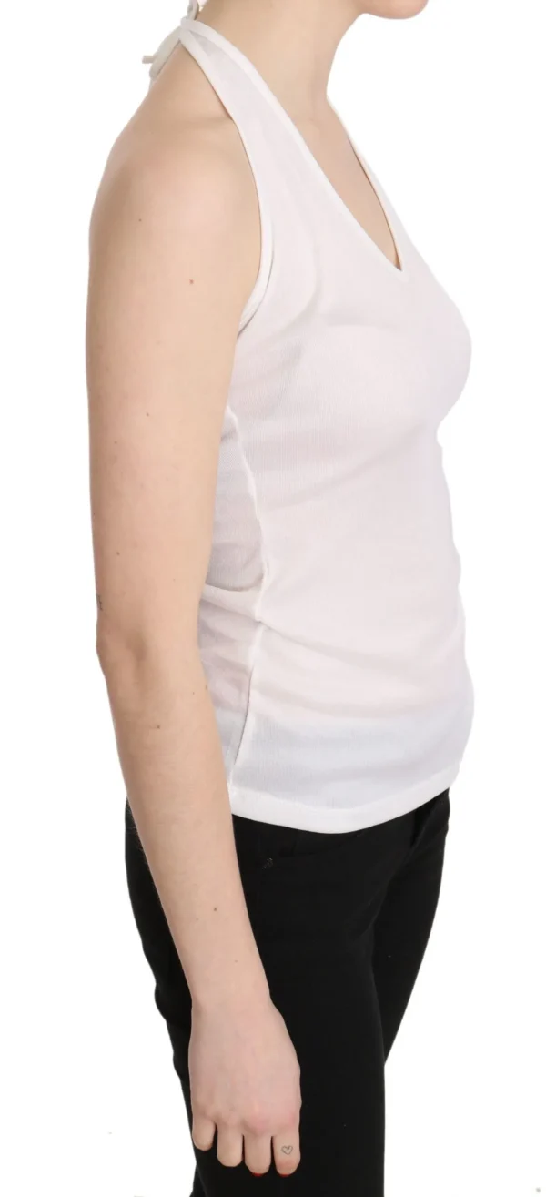 GF Ferre Women's Elegant White Halter Casual Tank Top