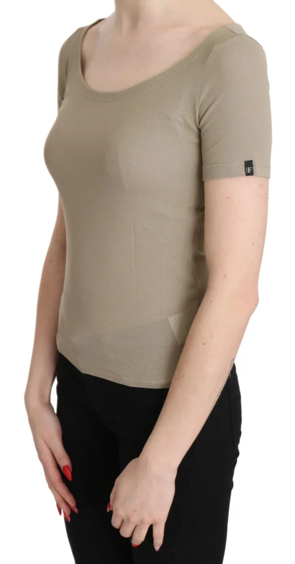 GF Ferre Women's Chic Gray Nylon Tank Top with Designer Flair
