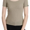 GF Ferre Women's Chic Gray Nylon Tank Top with Designer Flair