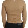 GF Ferre Women's Elegant Brown Long Sleeve Cropped Top