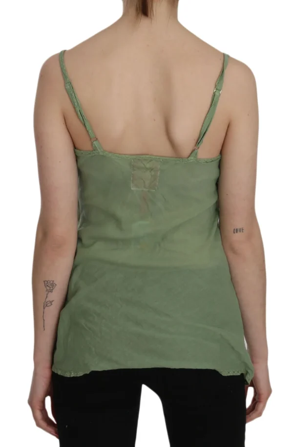 PINK MEMORIES Women's Emerald Silk Spaghetti Strap Tank Top