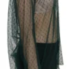 PINK MEMORIES Women's Elegant Green Mesh Long Sleeve Top