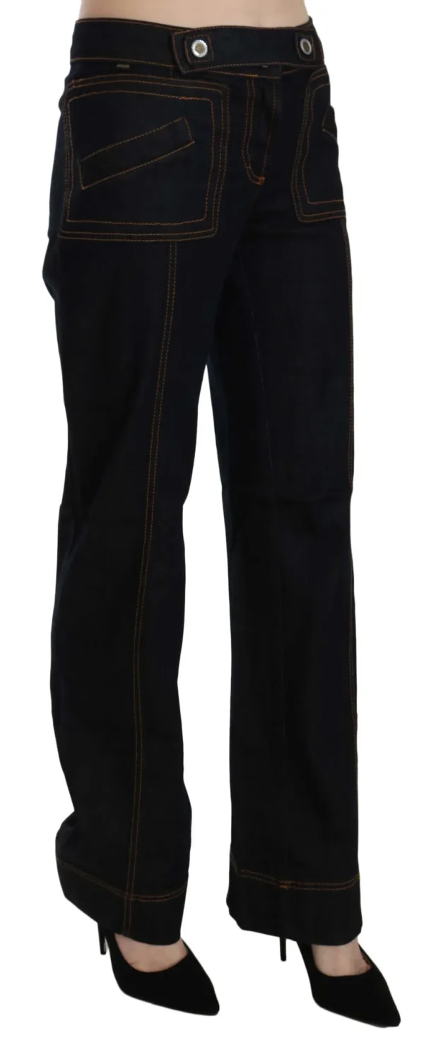 Just Cavalli Women's Elegant Mid Waist Straight Denim Pants