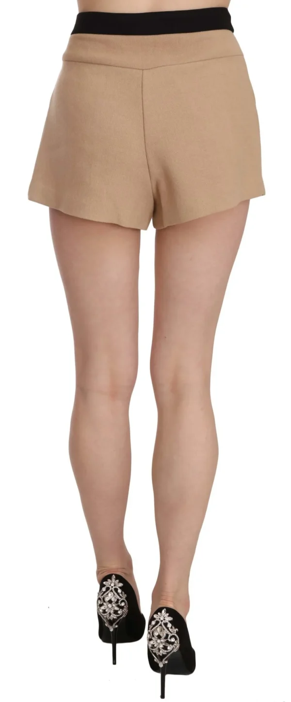 Costume National Women's Chic Beige Mid Waist Mini Shorts