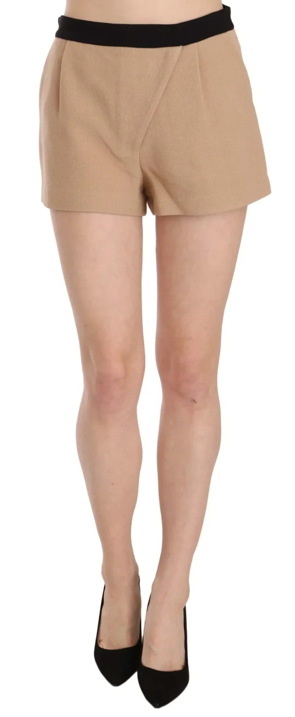 Costume National Women's Chic Beige Mid Waist Mini Shorts