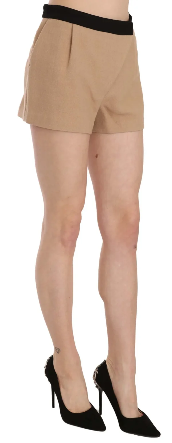 Costume National Women's Chic Beige Mid Waist Mini Shorts