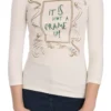 Exte Women's Elegant White Long Sleeve Crew Neck Top