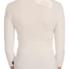 Exte Women's Elegant White Long Sleeve Crew Neck Top