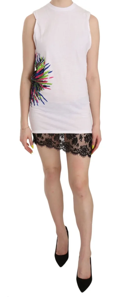Dsquared² Women's Chic White Sleeveless Tunic Dress