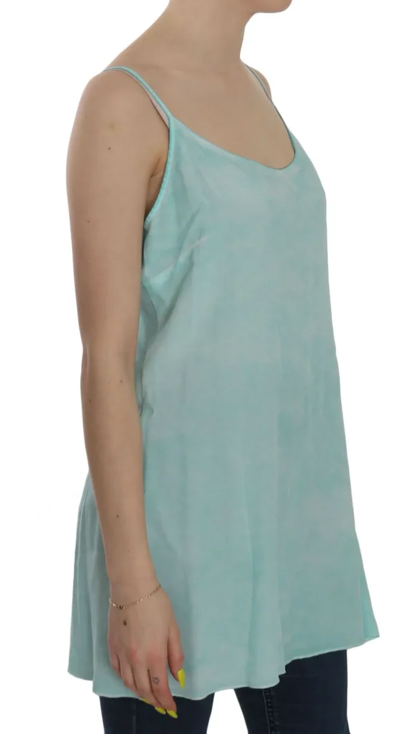 Ermanno Scervino Women's Elegant Spaghetti Strap Sleeveless Blue Top