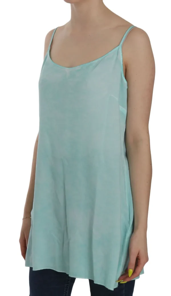Ermanno Scervino Women's Elegant Spaghetti Strap Sleeveless Blue Top