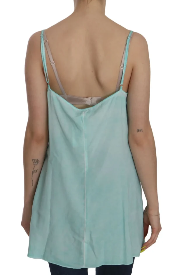 Ermanno Scervino Women's Elegant Spaghetti Strap Sleeveless Blue Top