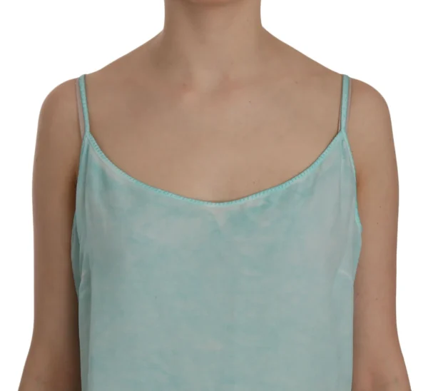 Ermanno Scervino Women's Elegant Spaghetti Strap Sleeveless Blue Top