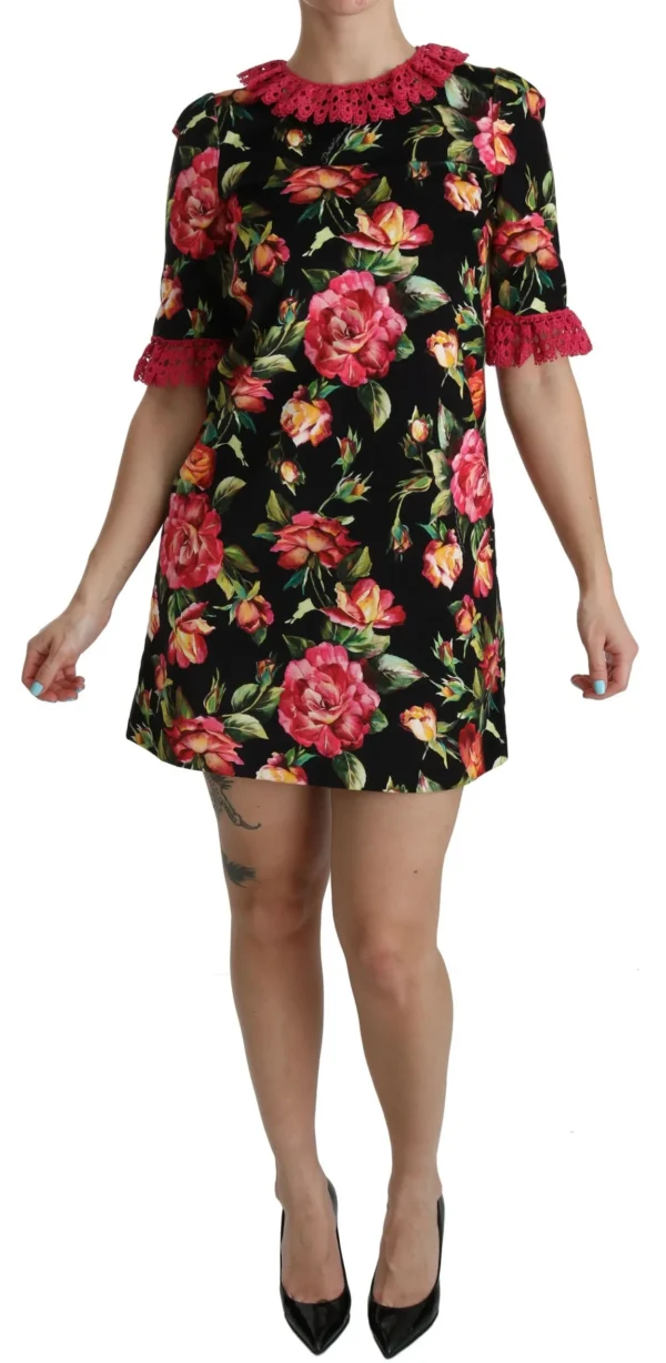 Dolce & Gabbana Women's Elegant Floral Lace A-Line Mini Dress