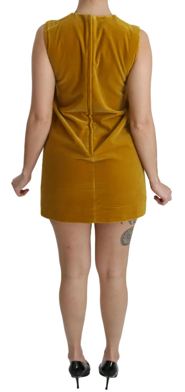 Dolce & Gabbana Women's Mustard Velvet Shift Mini Dress