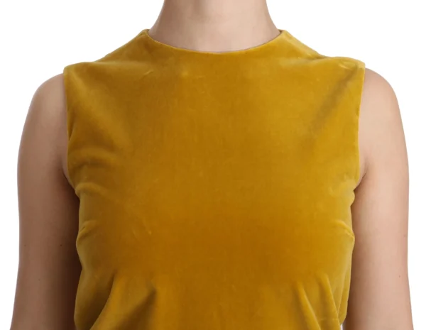 Dolce & Gabbana Women's Mustard Velvet Shift Mini Dress