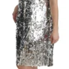 Dolce & Gabbana Women's Elegant Silver A-Line Dress with Crystal Accents