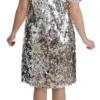 Dolce & Gabbana Women's Elegant Silver A-Line Dress with Crystal Accents