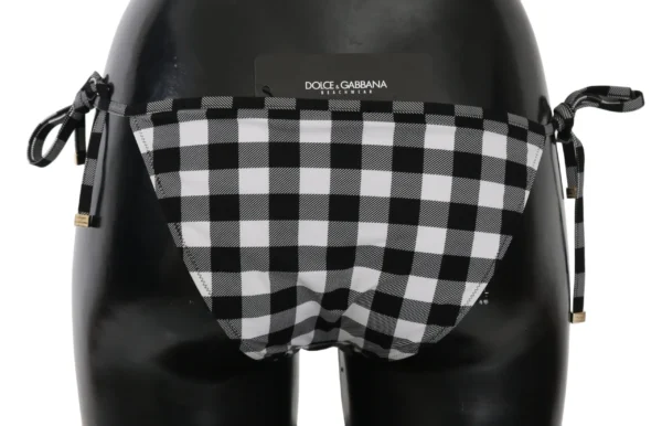 Dolce & Gabbana Women's Checkered Monochrome Bikini Bottoms