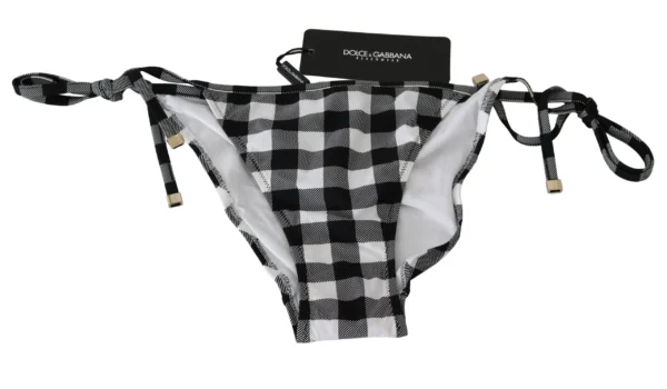 Dolce & Gabbana Women's Checkered Monochrome Bikini Bottoms