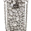 Dolce & Gabbana Women's Elegant Silver Crystal Case Crossbody Purse