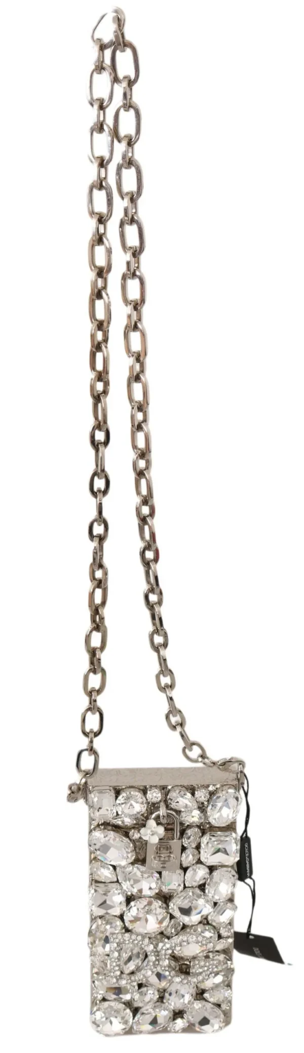 Dolce & Gabbana Women's Crystal Embellished Silver Crossbody Purse