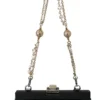 Dolce & Gabbana Women's Black Fur Gold Baroque Crystal Evening Clutch