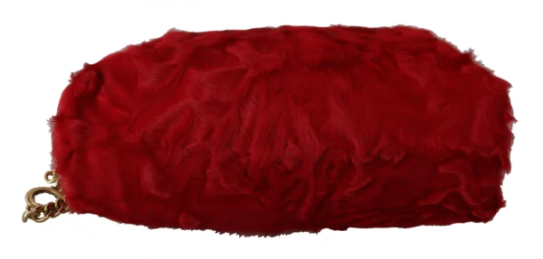 Dolce & Gabbana Women's Opulent Red Fur VANDA Evening Clutch