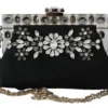 Dolce & Gabbana Women's Elegant Black Crystal Evening Clutch Bag