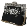 Dolce & Gabbana Women's Elegant Black Crystal Evening Clutch Bag