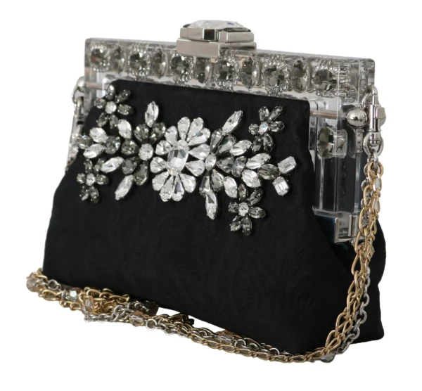 Dolce & Gabbana Women's Elegant Black Crystal Evening Clutch Bag