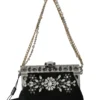 Dolce & Gabbana Women's Elegant Black Crystal Evening Clutch Bag