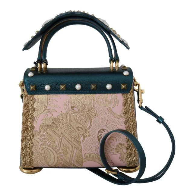 Dolce & Gabbana Women's Chic Blue Gold Angel Motif Welcome Bag