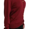 Dolce & Gabbana Women's Silk Red Cardigan Top with Button Accents