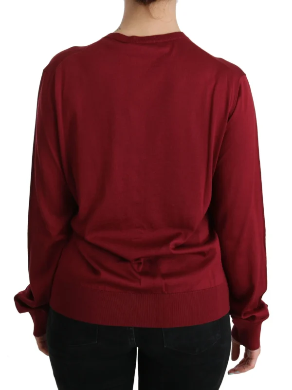 Dolce & Gabbana Women's Silk Red Cardigan Top with Button Accents