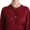 Dolce & Gabbana Women's Silk Red Cardigan Top with Button Accents