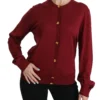 Dolce & Gabbana Women's Silk Red Cardigan Top with Button Accents
