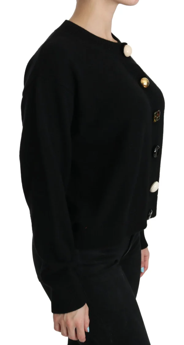 Dolce & Gabbana Women's Elegant Black Cashmere Cardigan Top