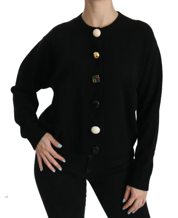 Dolce & Gabbana Women's Elegant Black Cashmere Cardigan Top