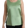 Dolce & Gabbana Women's Elegant Silk Sleeveless Top in Light Mint Green
